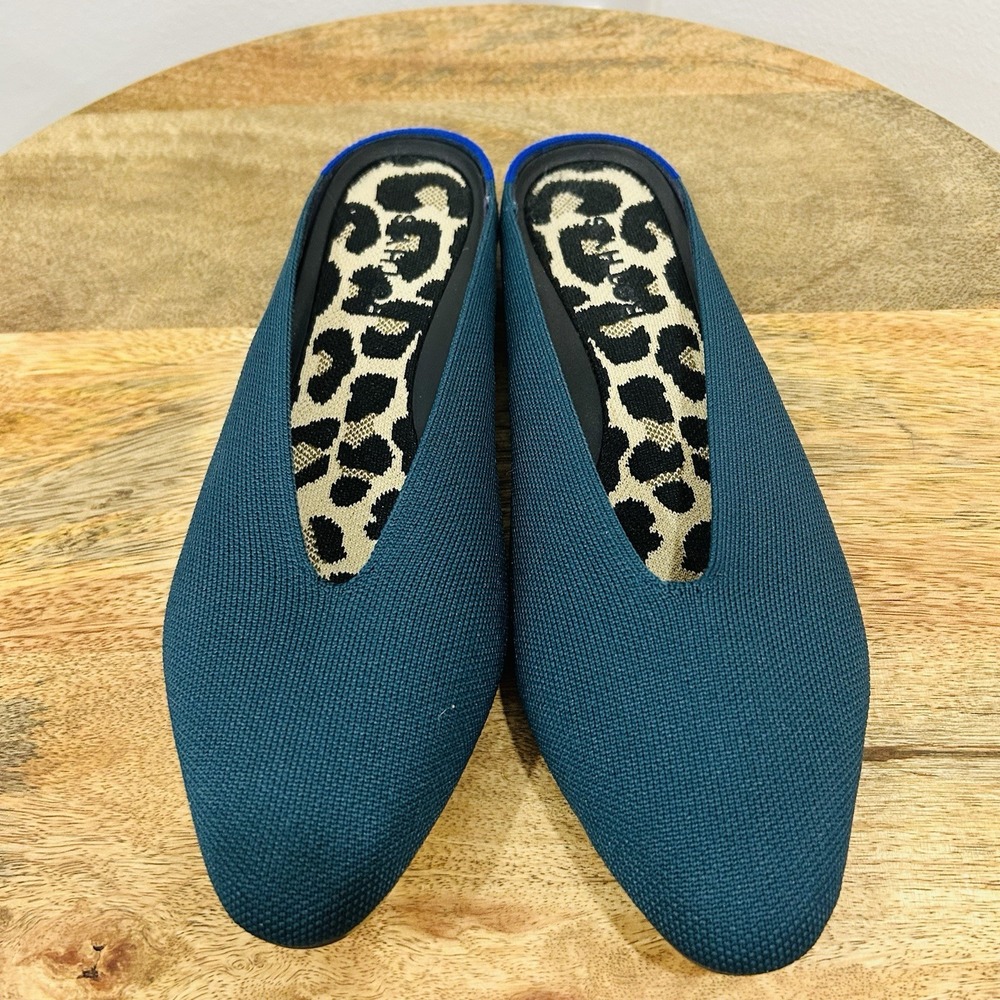 Rothy's The Almond Demi Mules Slip On Shoes Deep Emerald Women's US Size 10
